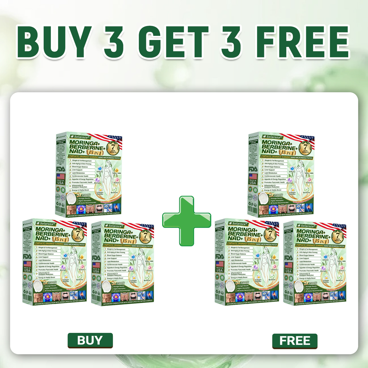 FDA Registered & GMP Certified  | 🧑‍⚕️🩺 Solaroza® Moringa & Berberine 10-IN-1 Advanced NanoMicroneedle Patch |  Backed by Scientific Evidence |10-in-1 Formula | Results in 5 Days🚀